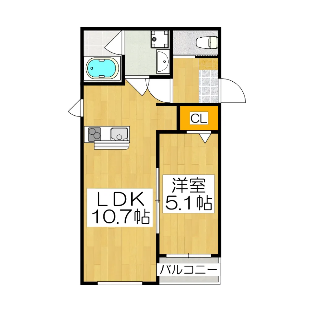 間取・Atype｜1LDK